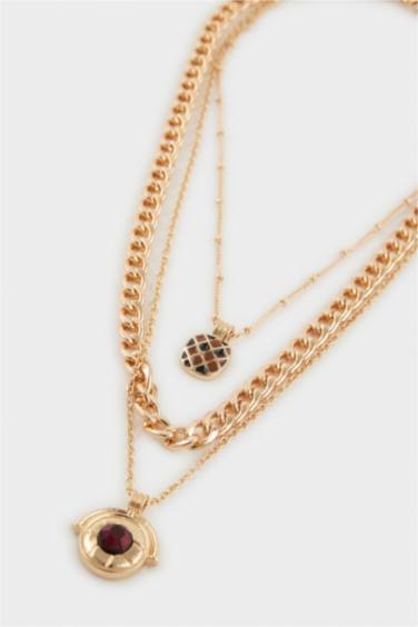 Kadın 3'lü Gold Kolye