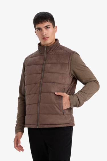 Slim Fit Lined Suede Vest