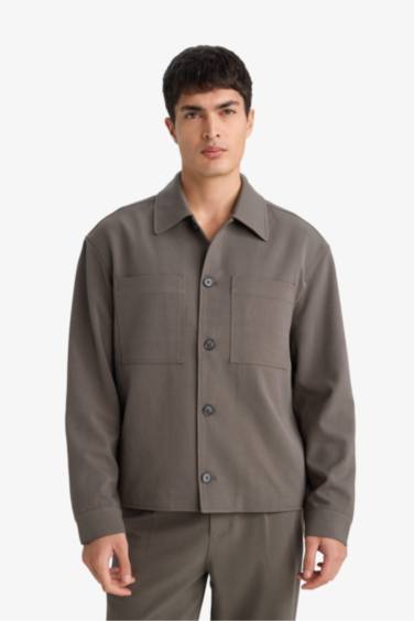 Slim Fit Polo Neck Lined Jacket