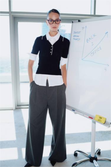 ұзын бұлшықет пішімі поло жаға трикотаж Пулловер