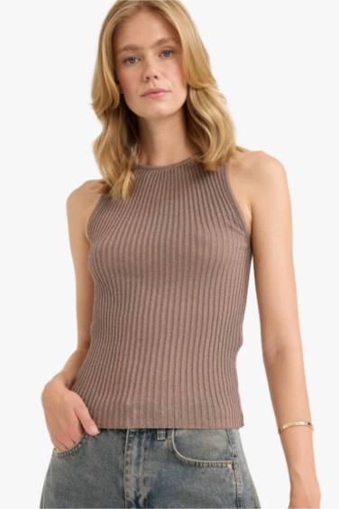 Débardeur tricot à col rond Coupe slim