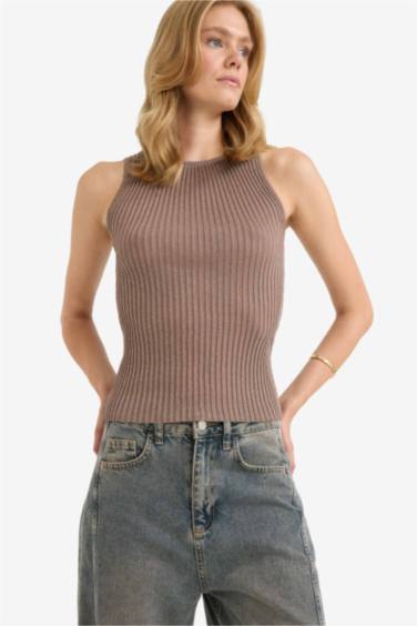 Débardeur tricot à col rond Coupe slim