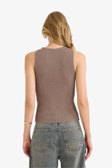 Débardeur tricot à col rond Coupe slim