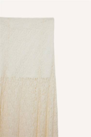 A Line Lace High Waist Maxi Knitted Skirt