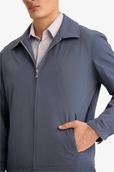 Slim Fit Fermuarlı Mont