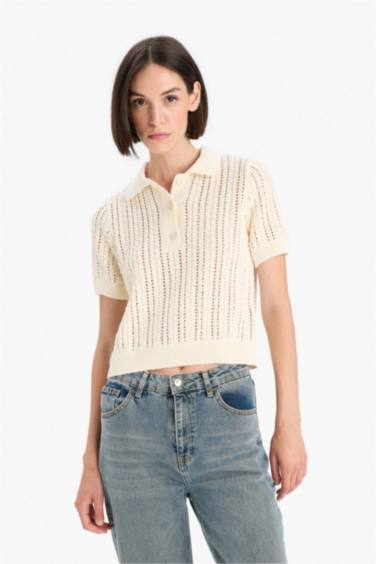 Regular Fit Polo Collar Knitwear Pullover