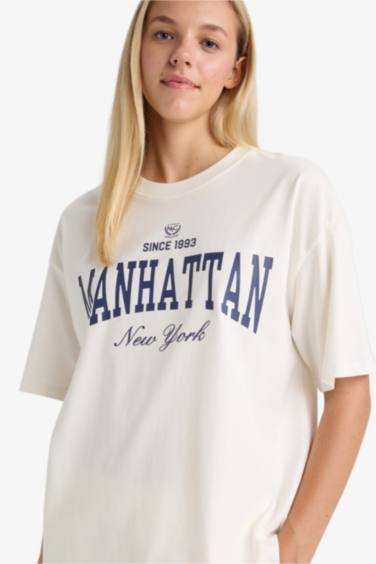 Oversize Fit Crew Neck Printed T-Shirt