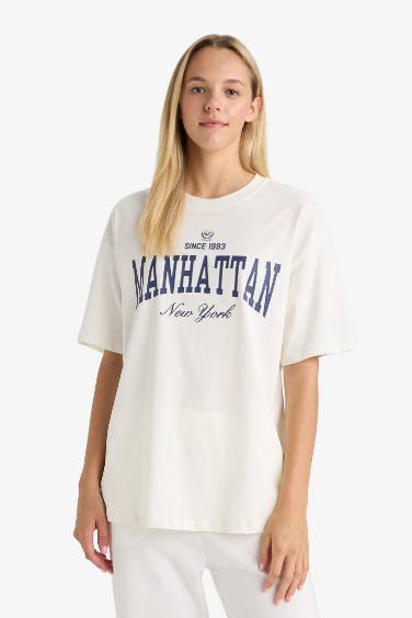 Oversize Fit Crew Neck Printed T-Shirt