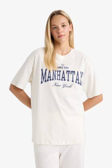 Oversize Fit Crew Neck Printed T-Shirt