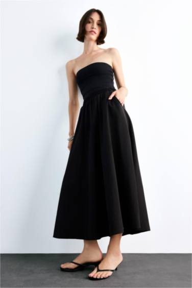 Beli Lastikli Cepli Siyah Maxi Etek