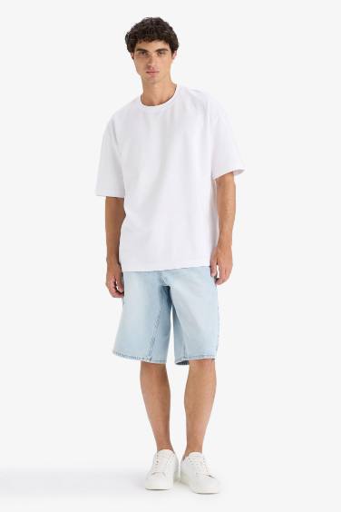 Baggy Fit Denim Bermuda Shorts