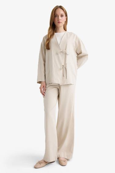 Kimono en lin mélangé Coupe régulière