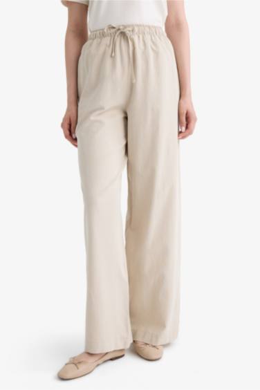 Wıde Leg Keten Karışımlı Pantolon - Görsel 6