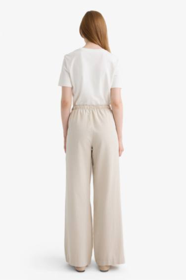Wıde Leg Keten Karışımlı Pantolon - Görsel 7