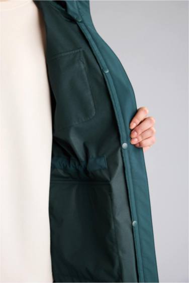 Rüzgar Geçirmez Su İtici Kapüşonlu Fermuarlı Yağmurluk - Görsel 5