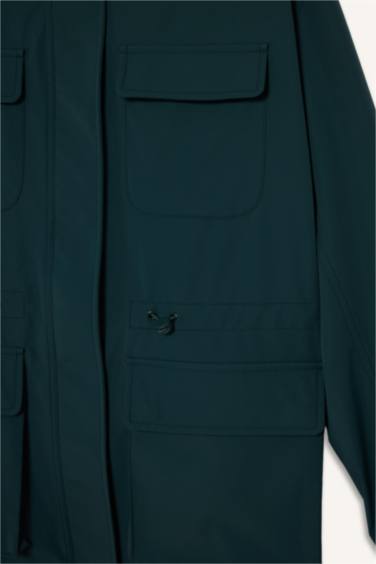 Rüzgar Geçirmez Su İtici Kapüşonlu Fermuarlı Yağmurluk - Görsel 8