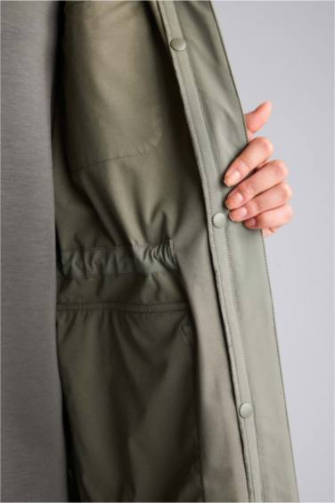 Rüzgar Geçirmez Su İtici Kapüşonlu Fermuarlı Yağmurluk - Görsel 5