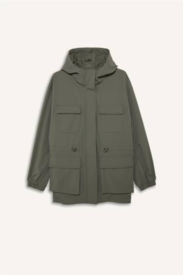 Rüzgar Geçirmez Su İtici Kapüşonlu Fermuarlı Yağmurluk - Görsel 7