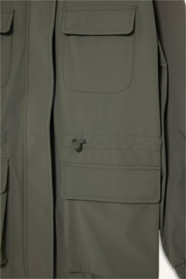 Rüzgar Geçirmez Su İtici Kapüşonlu Fermuarlı Yağmurluk - Görsel 8