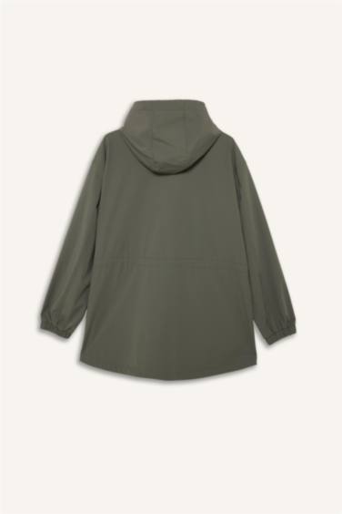 Rüzgar Geçirmez Su İtici Kapüşonlu Fermuarlı Yağmurluk - Görsel 9