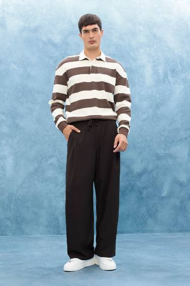 Pantalon à jambes droites avec poches Coupe barrel