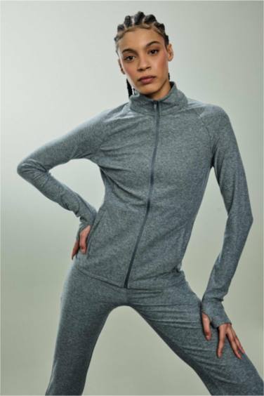 Slim Fit High Neck Cardigan