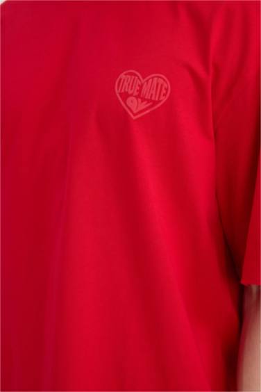 %100 Pamuk Boxy Fit Baskılı Tişört