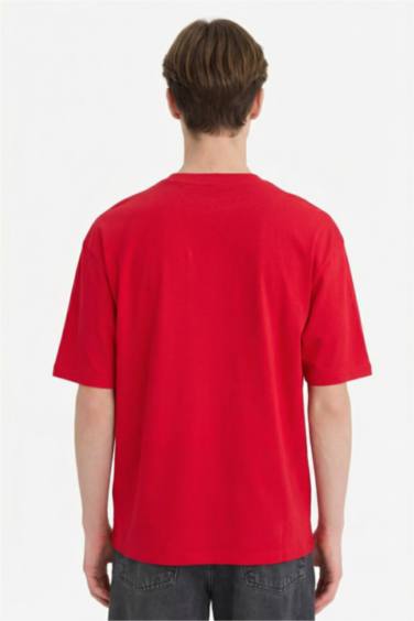 %100 Pamuk Boxy Fit Baskılı Tişört