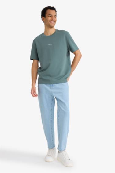 Regular Fit Crew Neck Printed Short Sleeve T-Shirt