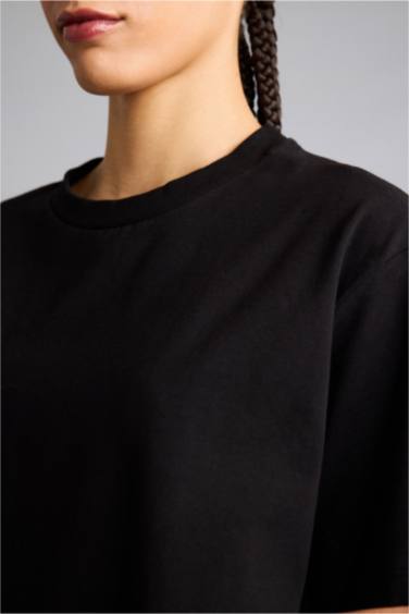 Comfort Fıt Bisiklet Yaka Sporcu Kısa Kollu Tişört