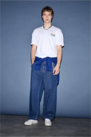 %100 Pamuk Boxy Fit Baskılı Tişört