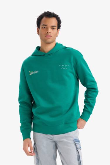 Boxy Fit Rick and Morty Licensed Printed Long Sleeve Sweatshirt