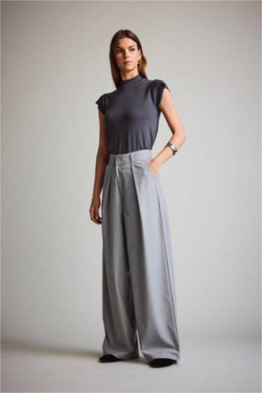 High Waist Wide Leg Trousers