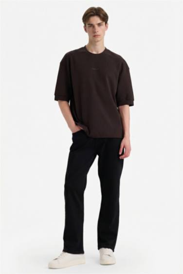 تيشيرت نص ردن قصة فضفاضة بياخة مستديرة