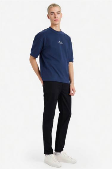 Loose Fit ауа өткізетін суретті футболка