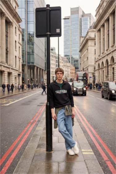 سويت شيرت أوفر سايز برقبة عالية بساق بسحاب