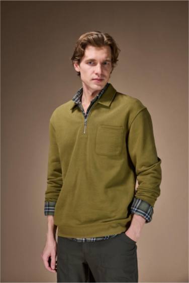 Yarım Fermuarlı Sweatshirt