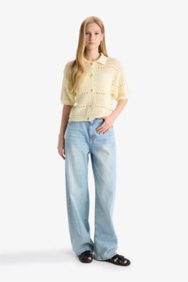 Slim Fit Polo Collar Cardigan