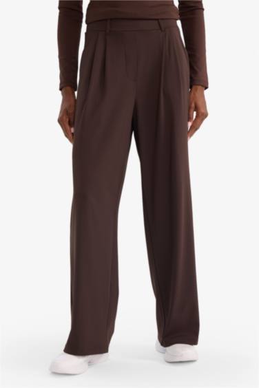 بنطلون قماش وايد ليج برجل واسع