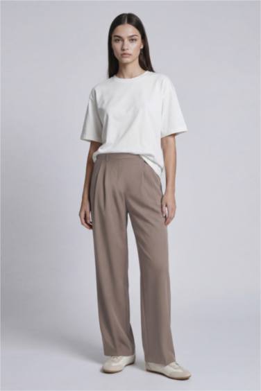 Wide Leg Ankle Length Trousers