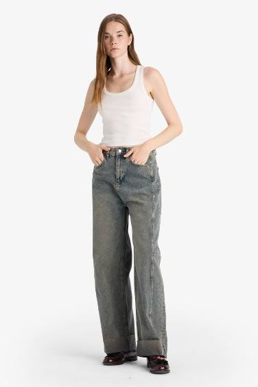 Jean taille haute Coupe Barrel