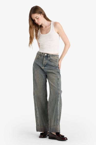 Jean taille haute Coupe Barrel