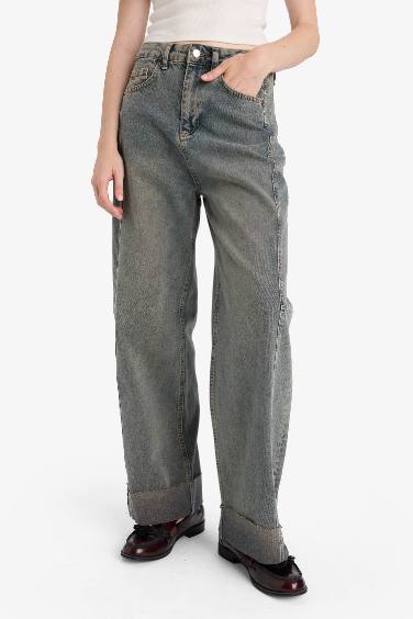 Jean taille haute Coupe Barrel
