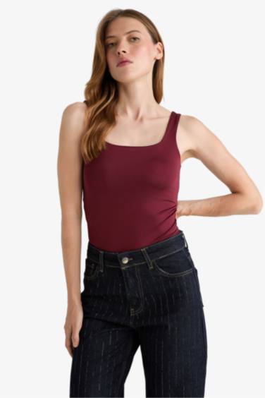 Kare Yaka Basic Düz Çıtçıtlı Body