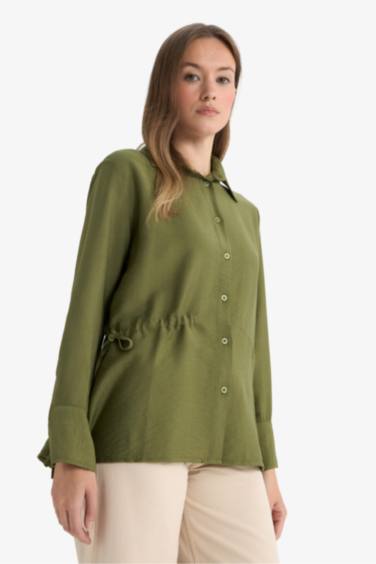 Regular Fit Shirt Collar Long Sleeve Tunic