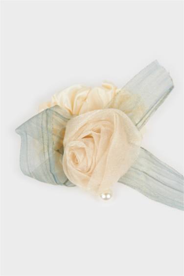 Kadın Gül Desenli Lastik Toka