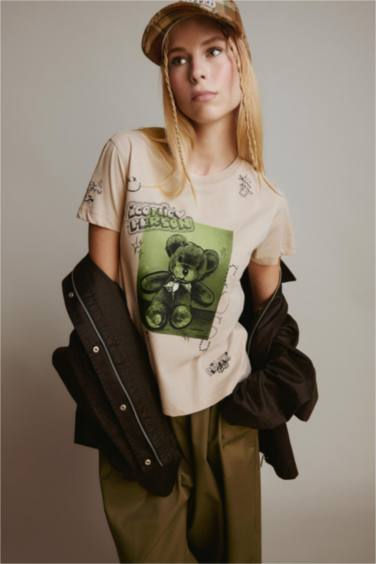 Regular Fit Crew Neck Printed Short Sleeve T-Shirt