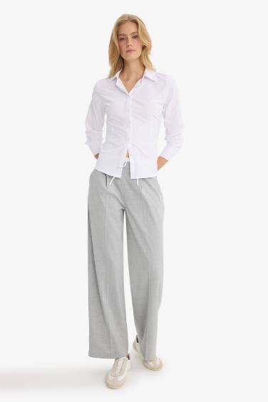 Regular Waist Wide Leg Trousers
