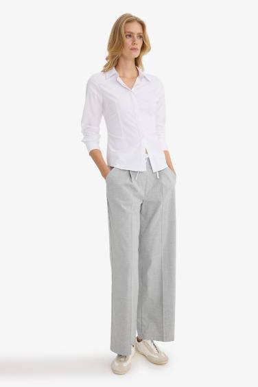 Regular Waist Wide Leg Trousers