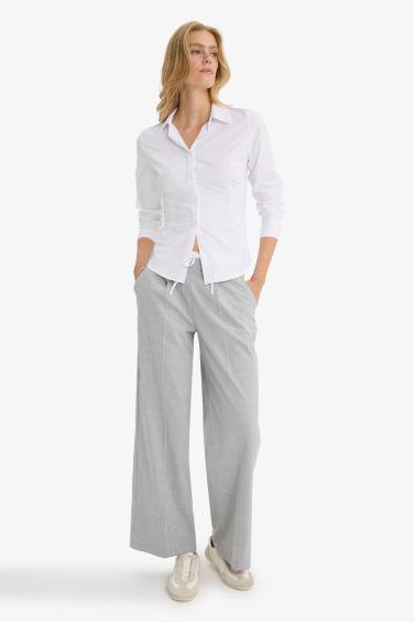 Regular Waist Wide Leg Trousers